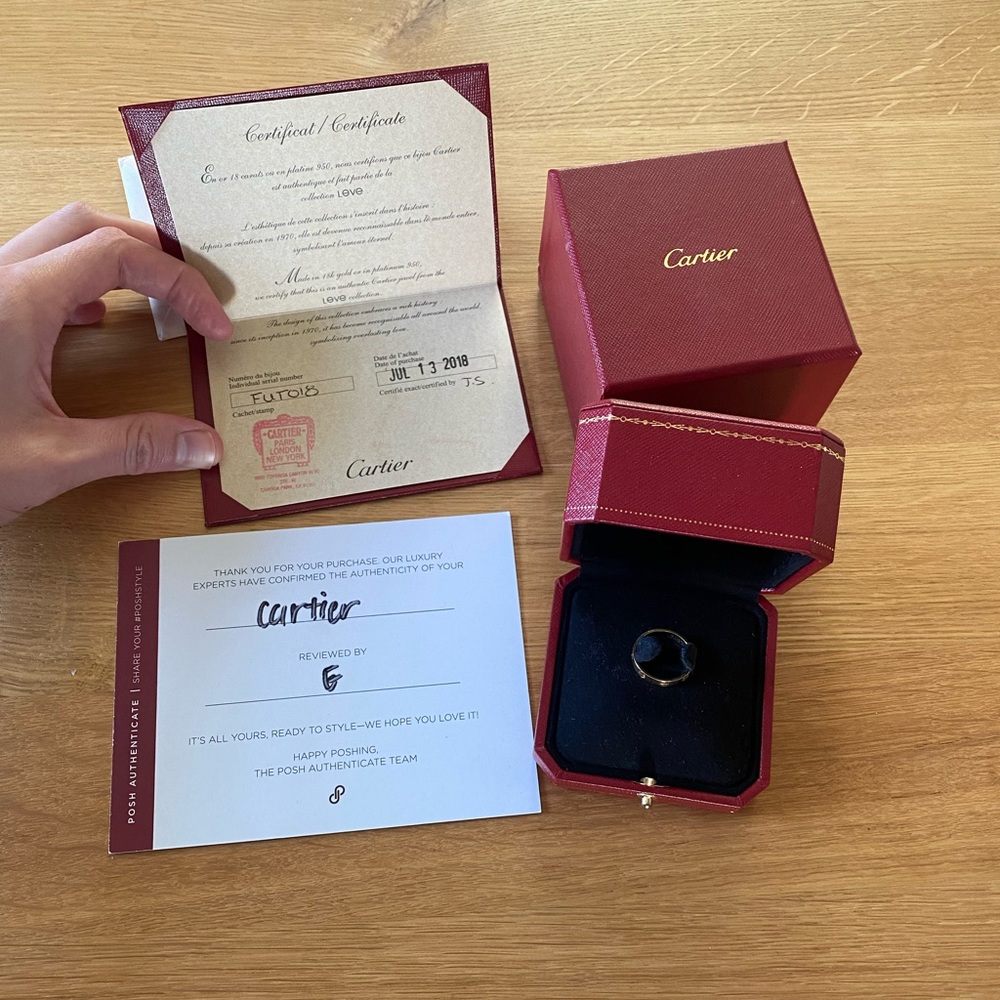 Authentic Cartier Love Wedding Band size 55 (7.24)